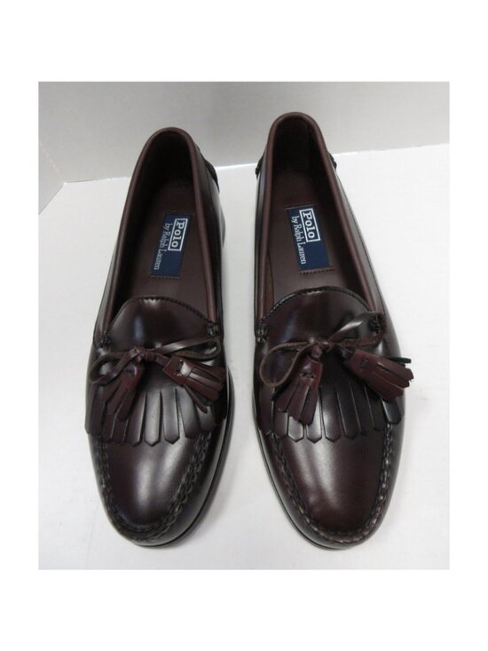 VGT Polo Ralph Lauren Shoes 10.5 D Burgundy Loafer Leather Kiltie Tassel main image 11